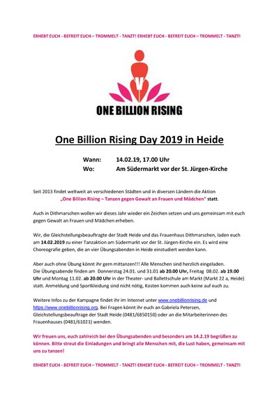 Flyer one billion rising day