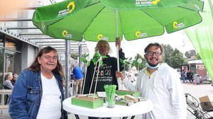 Grüner Infostand in Meldorf