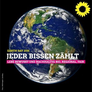 Welkugel mit Schriftzug Earthday 2021