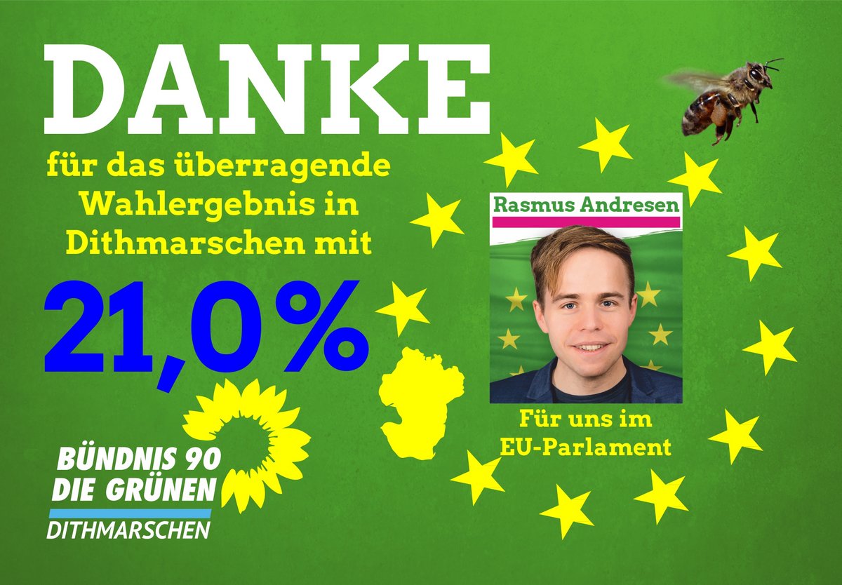 Danke für das EU-Wahlergebnis in Brunsbüttel von 21,0%