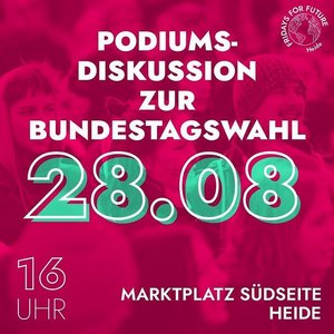 Podiumsdiskussion FFF in Heide am 28. August um 16.00 UhrMarktplatz Südseite