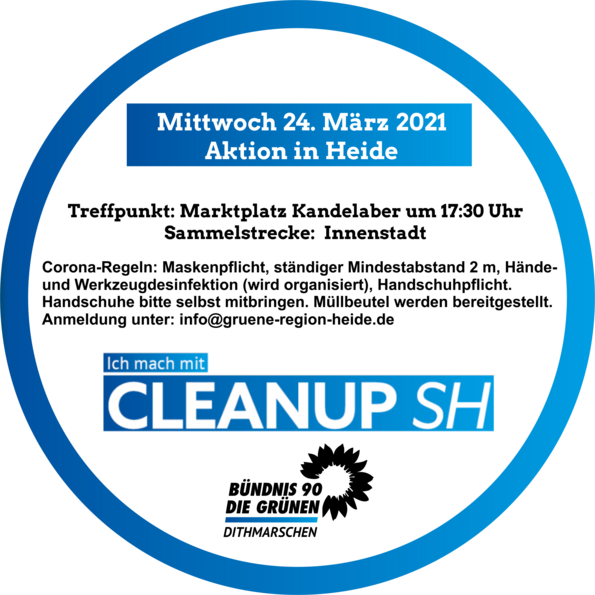 24. März 2021 - 17.30 Cleanup in Heide Markt Kandelaber