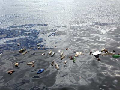 Meer mit Plastikverschmutzung