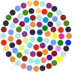 Symbol Inklusion mit vielen farbigen Kreisen