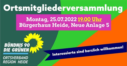 OMV am 25. Juli 2022 um 19.00 Uhr im Heider Bürgerhaus