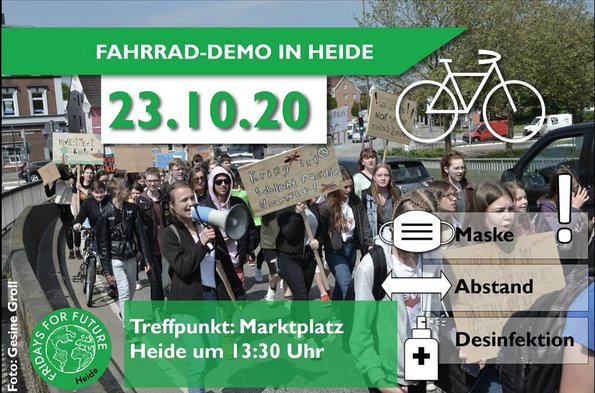 23.10.2020 um 13.30 Uhr FFF-Fahrraddemo in Heide